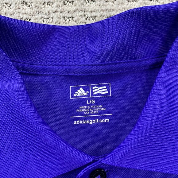 Adidas Golf Shirt Men Large L Purple Sports Activewear Golfing Embroidered Logo - Picture 2 of 10